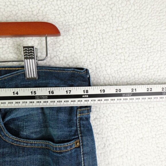 Levis 513 Jeans Mens 36X30 Blue Slim Straight Stone Wash Whiskers Stretch - Picture 6 of 11